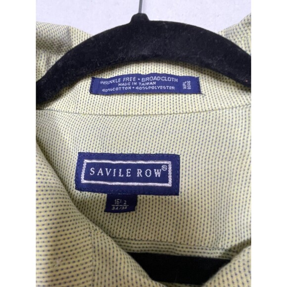 Savile Row Men's Button Up 16.5 x 34/35 Wrinkle Free Broad Cloth Long Sleeve - Picture 4 of 8